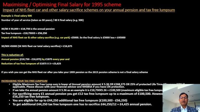 is the 1995 nhs pension lump sum taxable